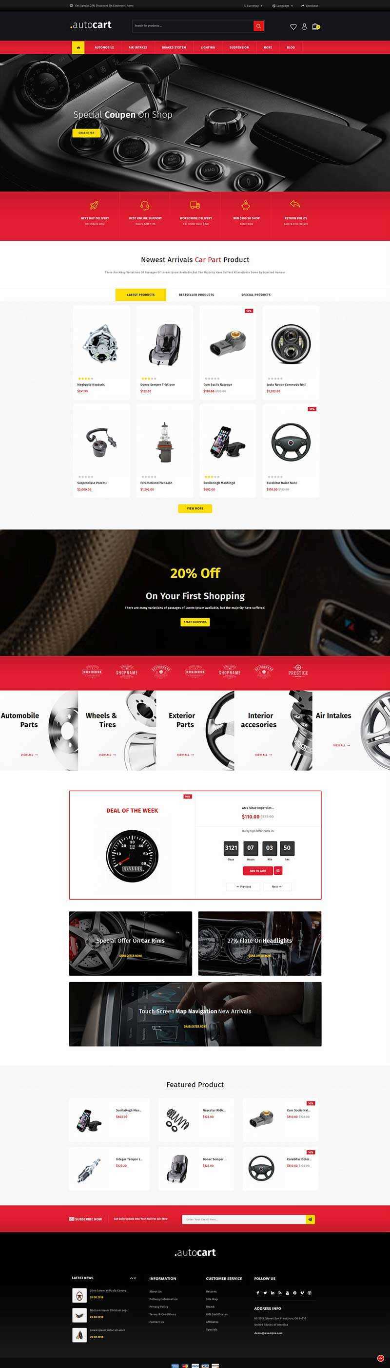 高端大气的汽车零件电商网站html模板 - 火火兔电子商城