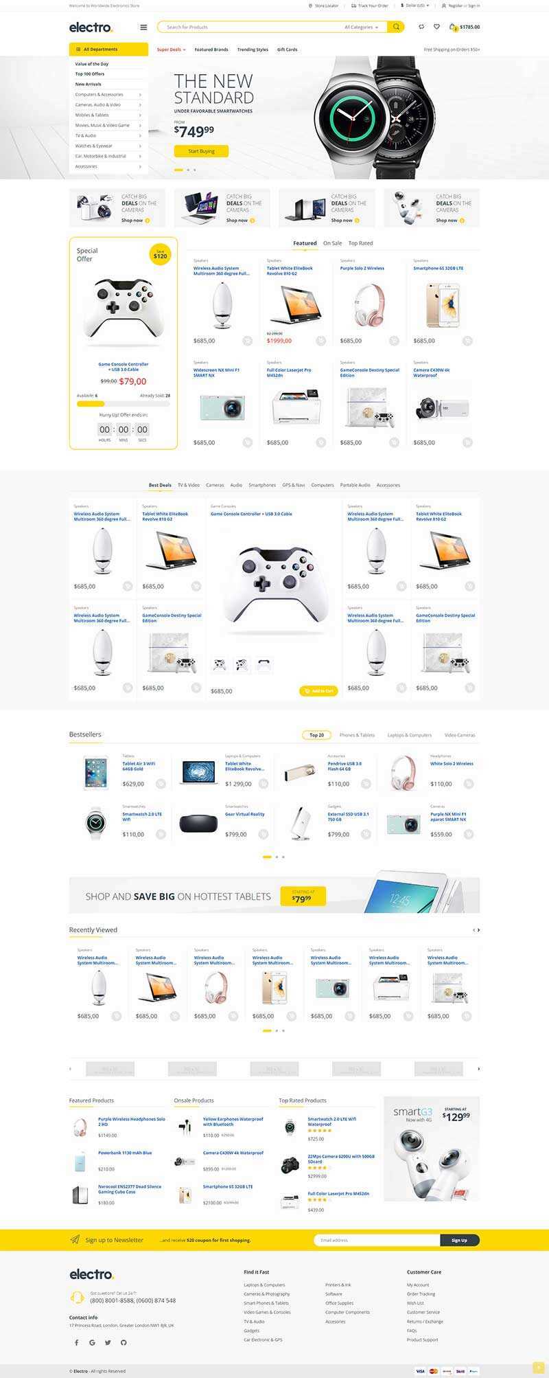 简洁明亮的综合型电子商城html模板 - 火火兔电子商城
