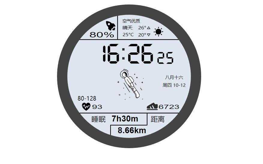 华为太空人表盘GT2HTML源码 - 火火兔电子商城