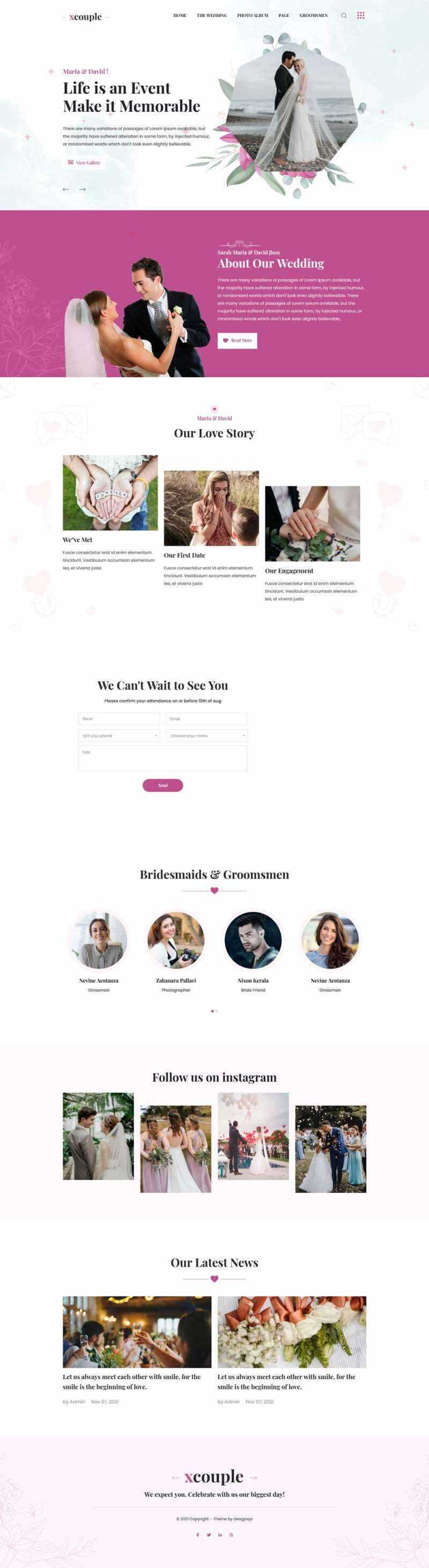 婚礼图片相册展示HTML模板 - 火火兔电子商城