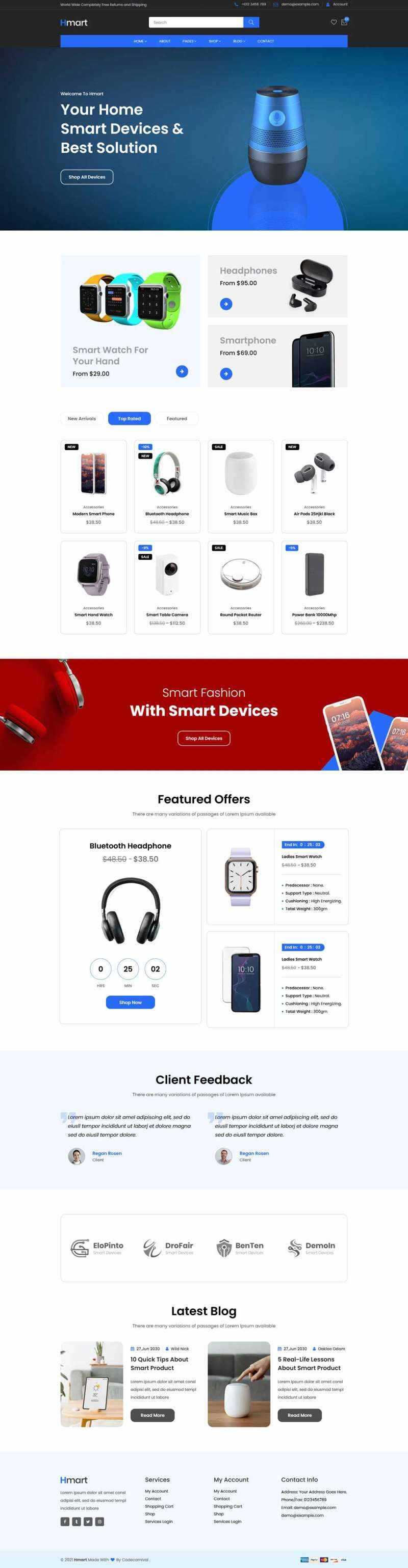 智能数码产品销售商城HTML模板 - 火火兔电子商城