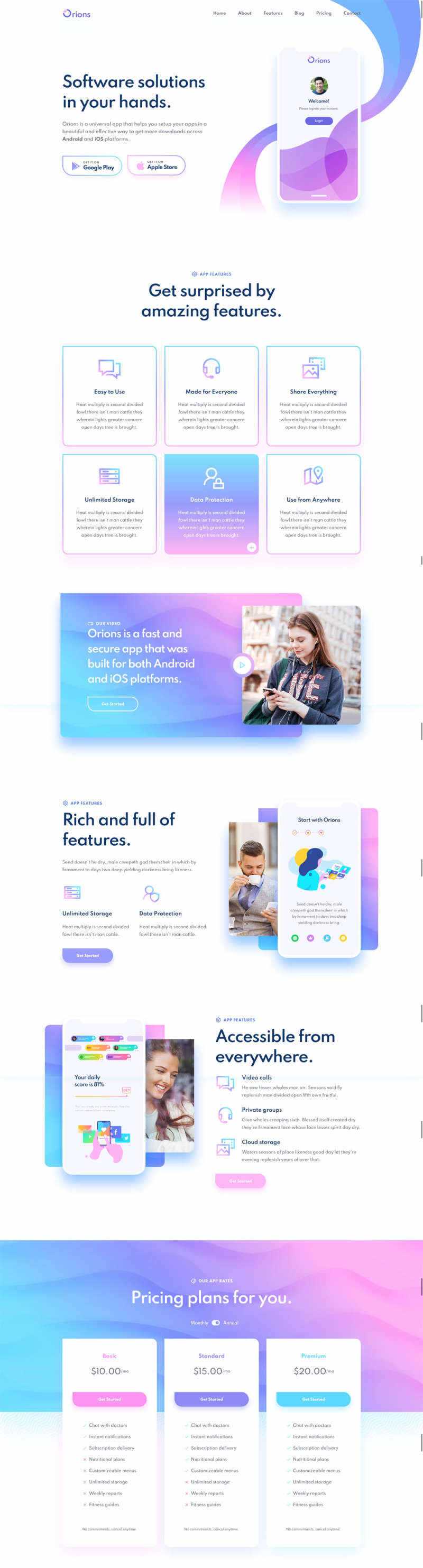 响应式app应用程序网页模板 - 火火兔电子商城