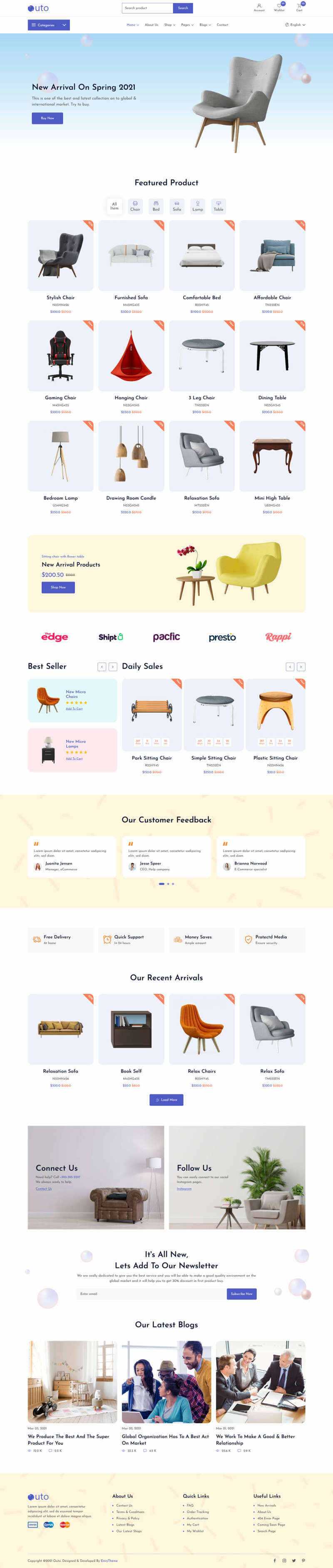 响应式的家具店铺HTML模板 - 火火兔电子商城