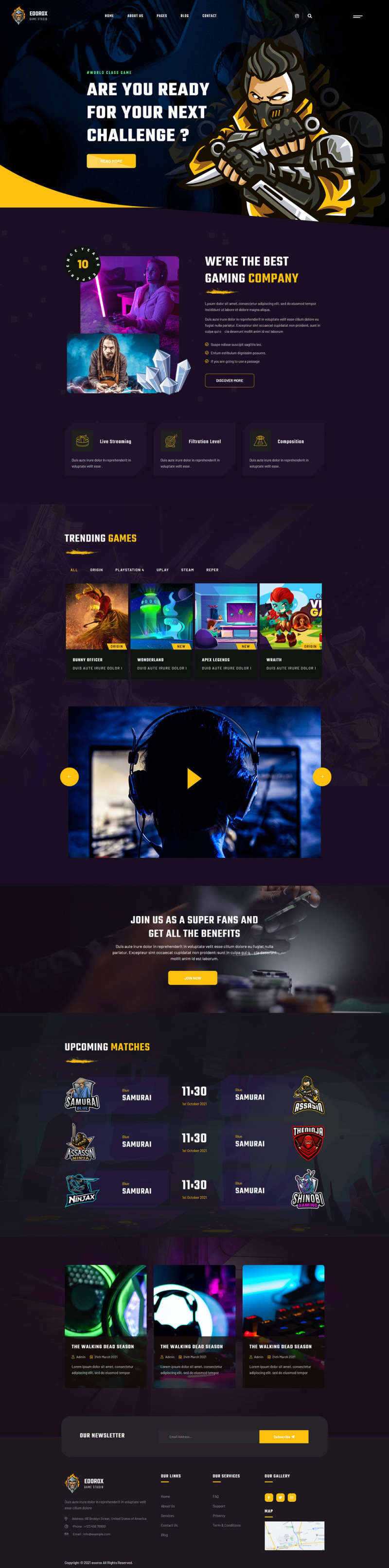 电子竞技游戏行业html5网站模板 - 火火兔电子商城