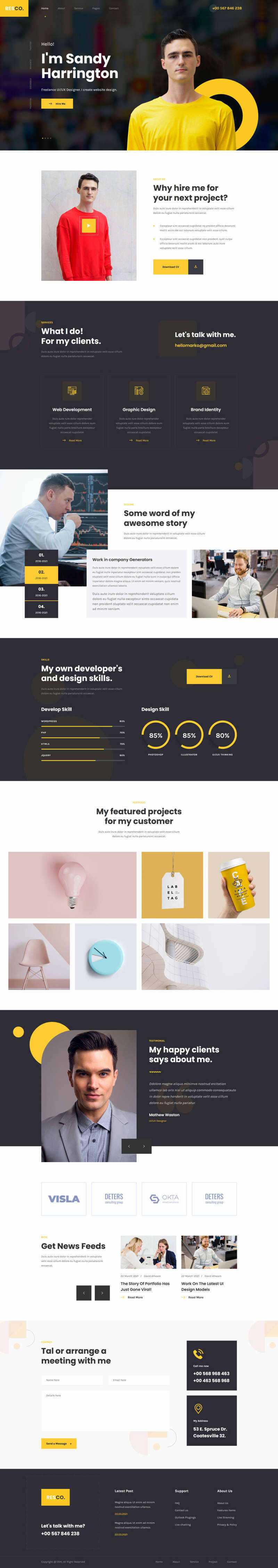 响应式个人简历介绍html5模板 - 火火兔电子商城