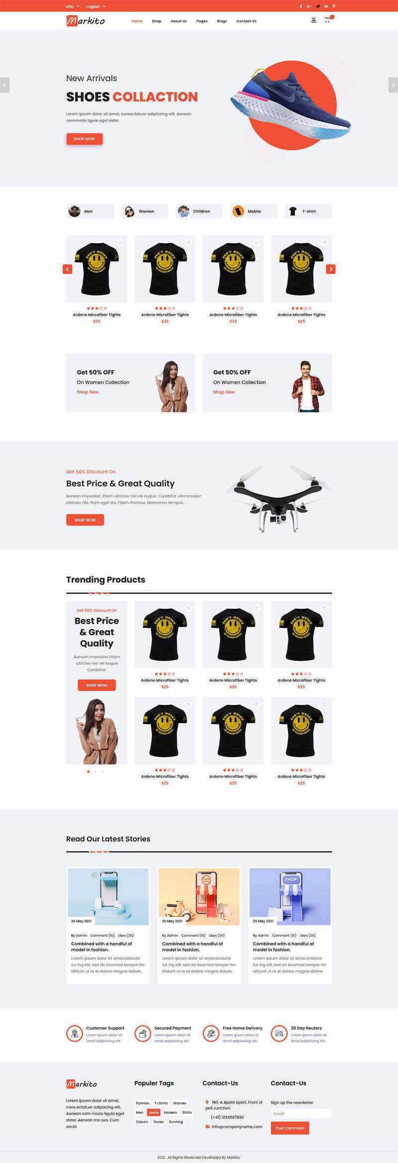 响应式多用途的生活类电商HTML模板 - 火火兔电子商城