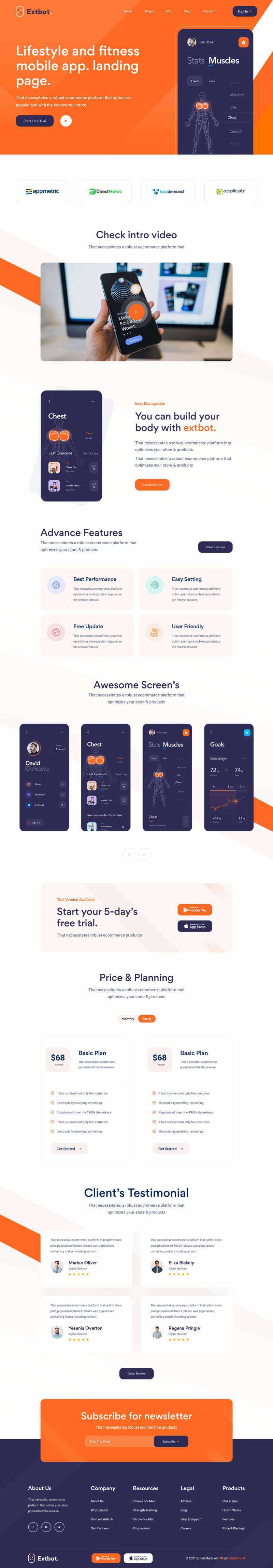响应式健身运动app官网展示html模板 - 火火兔电子商城