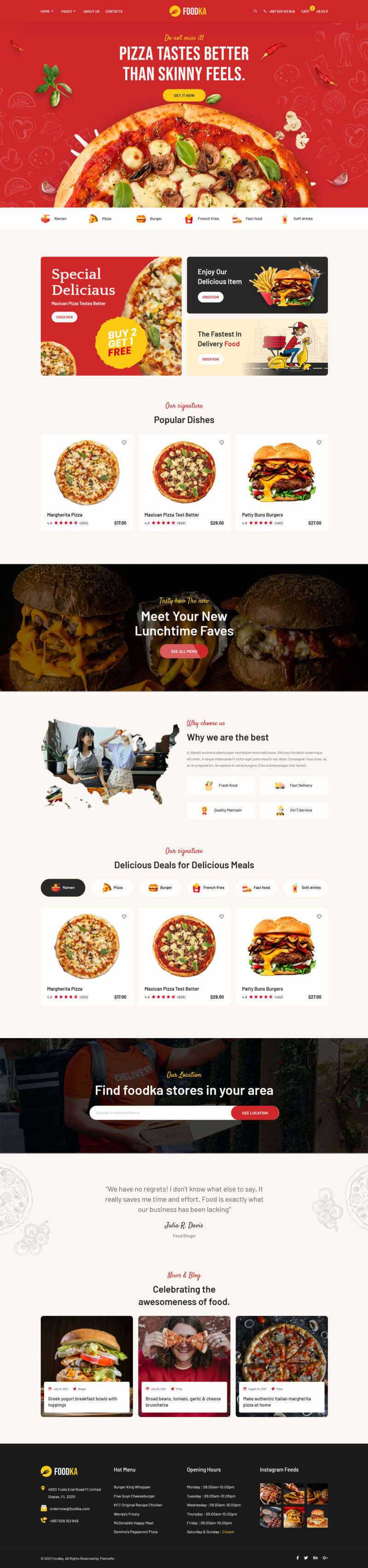 bootstrap响应式披萨店铺外卖配送HTML模板 - 火火兔电子商城