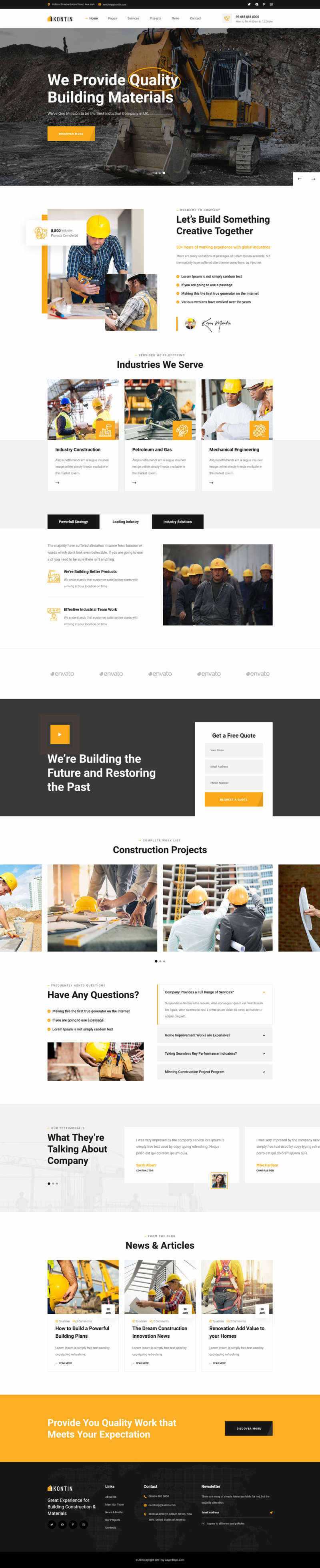 响应式工业、工厂和建筑业务公司网站html模板 - 火火兔电子商城