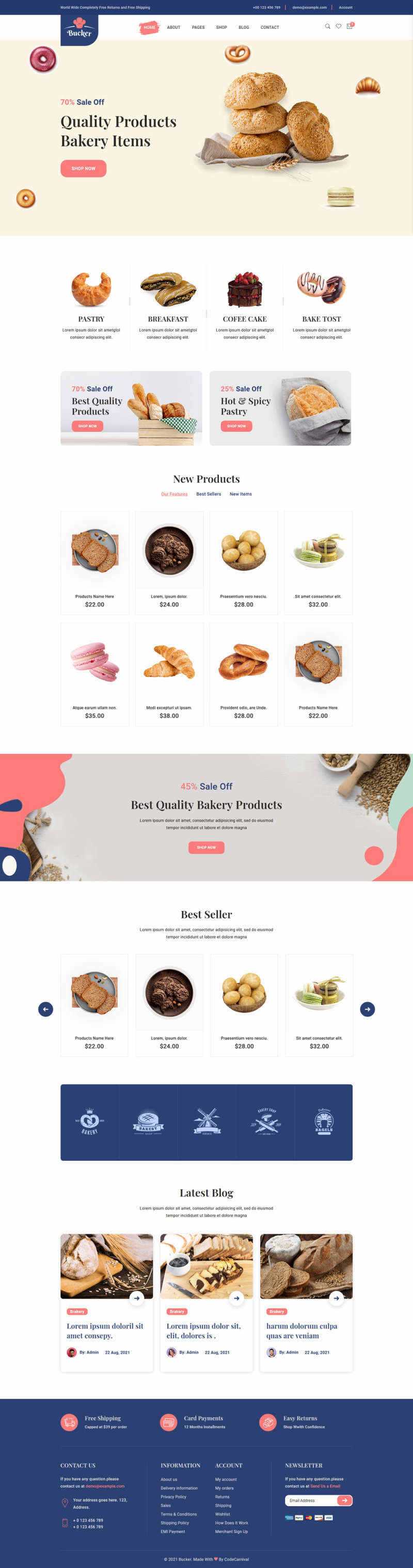 Bootstrap5甜品面包店铺HTML电商模板 - 火火兔电子商城