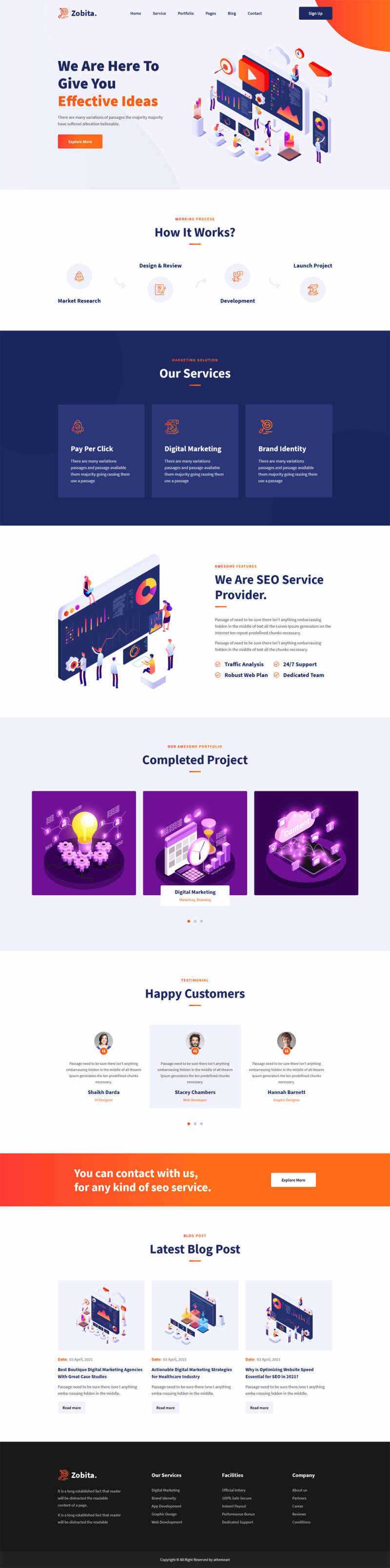 响应式数字营销网络公司HTML模板 - 火火兔电子商城
