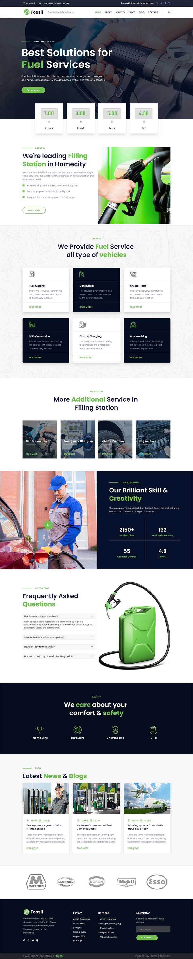 Bootstrap响应式加油燃料环保企业官网HTML模板 - 火火兔电子商城