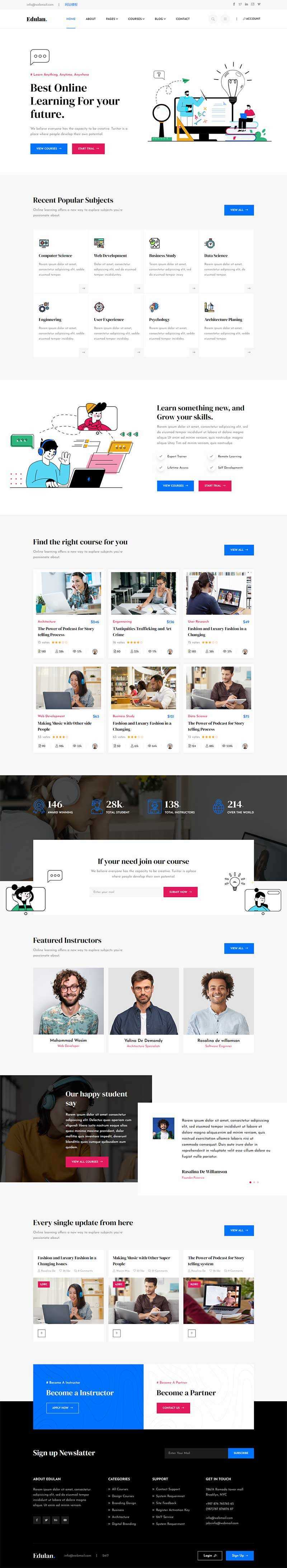 多功能响应式课程教育行业网页模板 - 火火兔电子商城