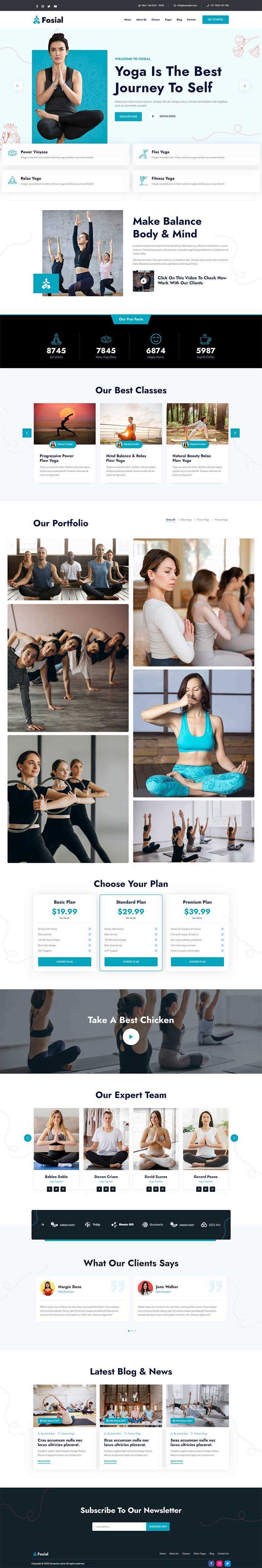 瑜伽培训机构HTML5网站模板 - 火火兔电子商城