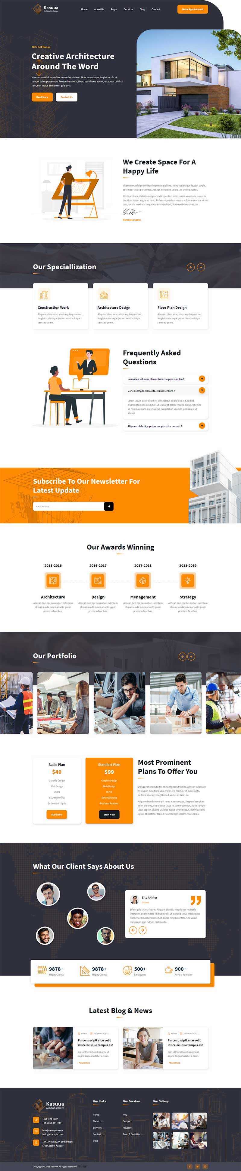 bootstrap建筑设计公司官网HTML模板 - 火火兔电子商城