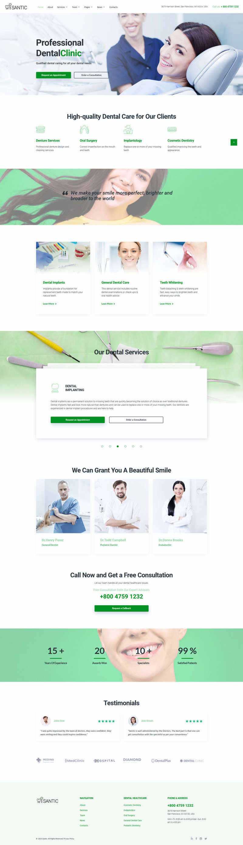 bootstrap牙科整形医院官网HTML5模板 - 火火兔电子商城
