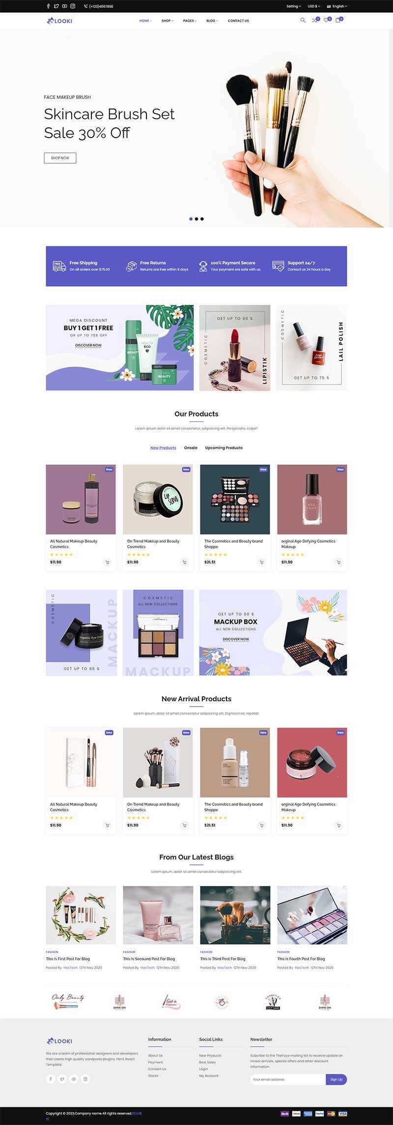 Bootstrap5美容化妆品电子商务html模板 - 火火兔电子商城