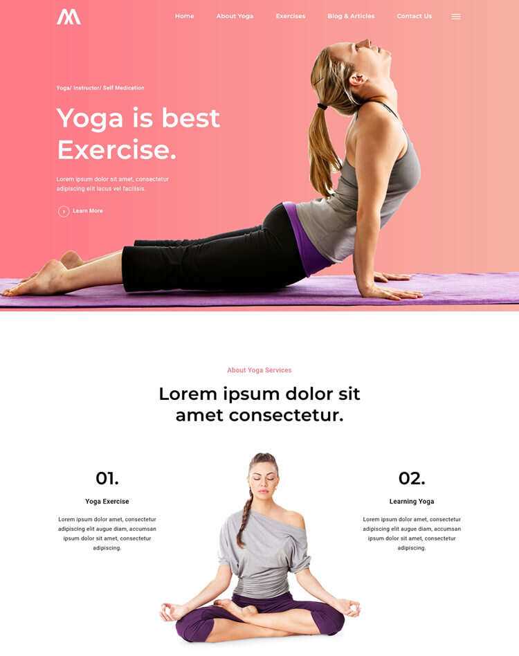 瑜伽馆瑜伽培训中心网站html5模板 - 火火兔电子商城