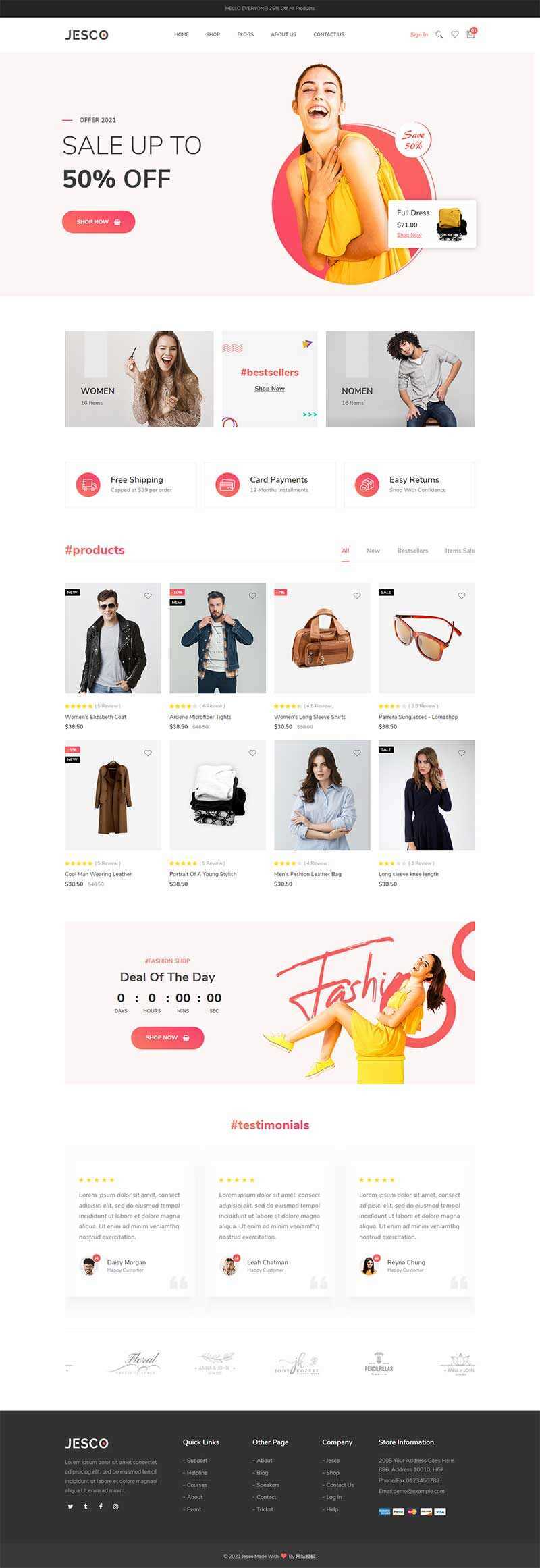 响应式时尚服装配饰商城HTML模板 - 火火兔电子商城