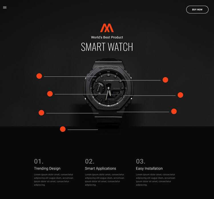 时尚腕表产品介绍html5模板 - 火火兔电子商城
