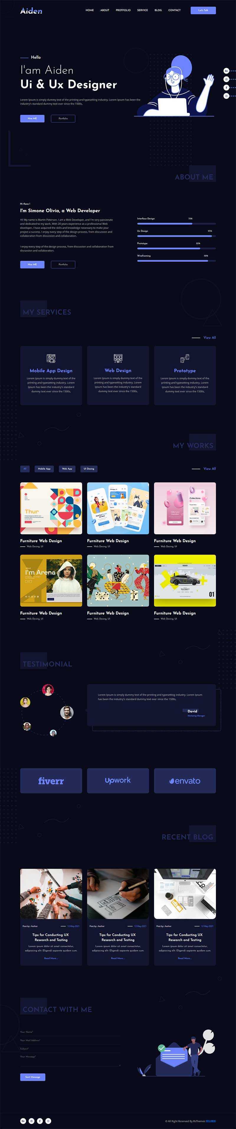 创意的个人作品主题html模板 - 火火兔电子商城