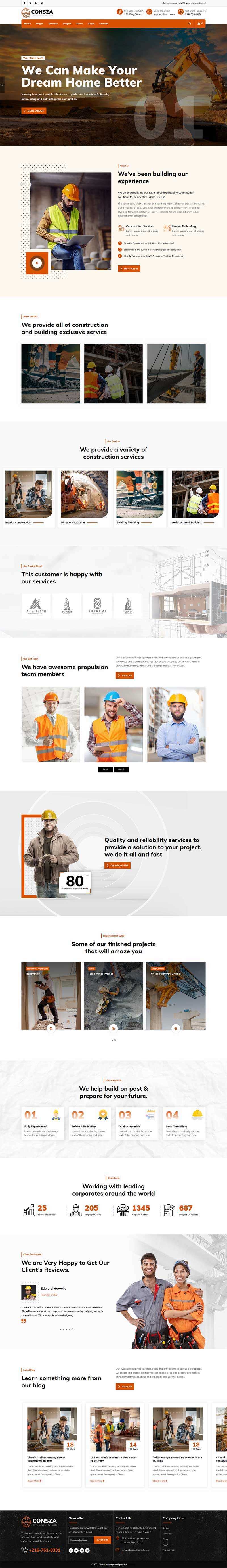 响应式房地产建筑工程企业网站HTML5模板 - 火火兔电子商城